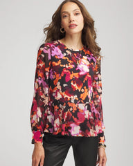 Chico's - Printed Chiffon Peplum Top