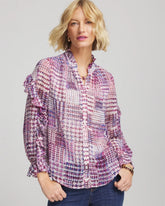 Chico's - Gingham-Print Georgette Blouse