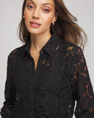 Chico's - Classic-Fit Collared Lace Shirt