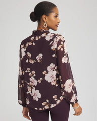 Chico's - Frosty Floral Ruffleneck Blouse