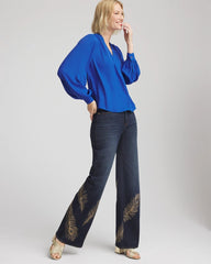 Chico's - Splitneck Pullover Crepe Blouse
