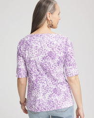 Chico's - Animal Print Bateau-Neck Pima Tee