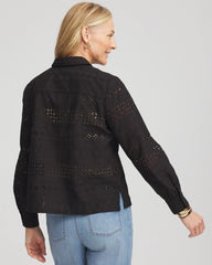 Chico's - Embroidered Eyelet Collared Shirt