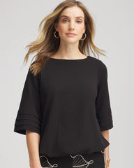 Chico's - Boatneck Bubble-Hem Top