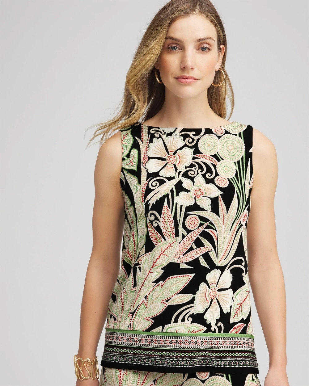 Chico's - Travelers™ Island-Motif Side-Slit Tank