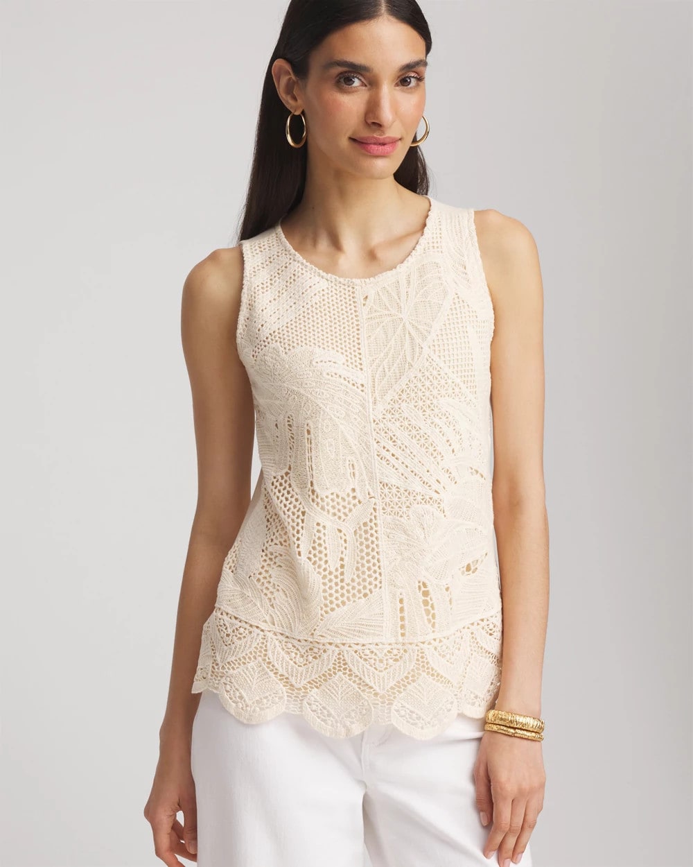 Chico's - Island Crochet Lace Tank