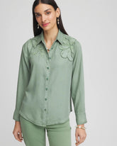 Chico's - Embellished Lyocell Tencel™ Collared Shirt