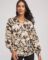 Chico's - Floral Burnout Blouson-Sleeve Blouse