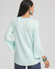 Chico's - Linen Embroidered V-Neck Tunic