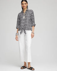 Chico's - No Iron™ Plaid Tie-Front Top