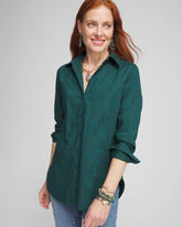 Chico's - No Iron™ Green Jacquard Shirt
