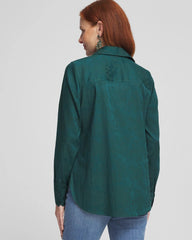 Chico's - No Iron™ Green Jacquard Shirt