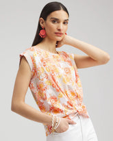 Chico's - Floral Knot Front Tee