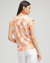 Chico's - Floral Knot Front Tee