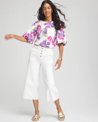 Chico's - Floral Bubble Sleeve Top