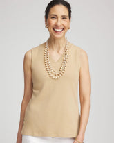Chico's - Sleeveless V-Neck Button Tank