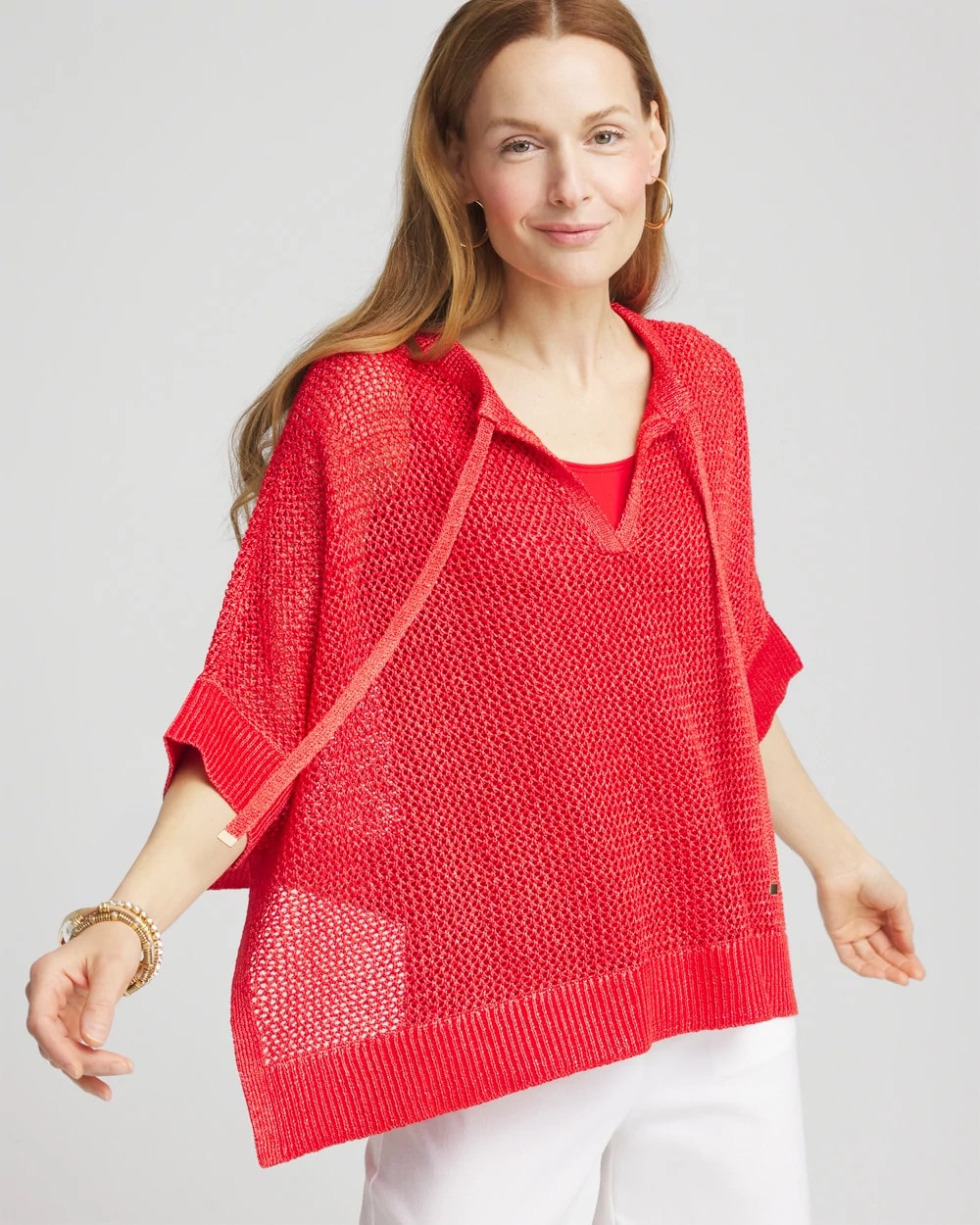 Chico's - Sequin Open Knit Poncho