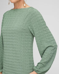 Chico's - Smocked Boatneck Top