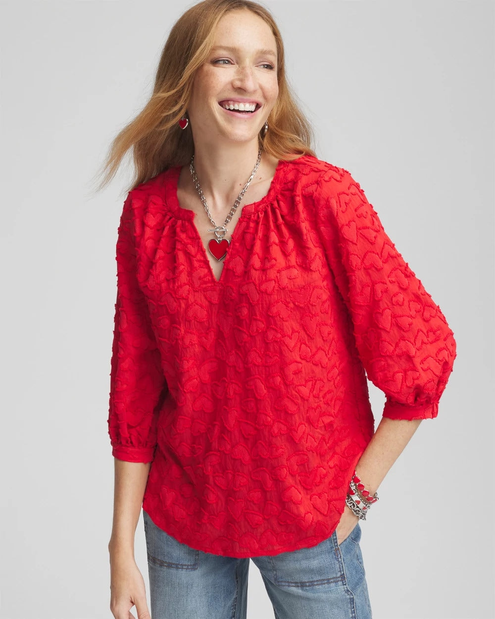 Chico's - Embellished Valentine's Day Blouse