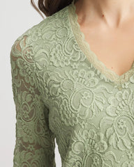 Chico's - Lace Scallop-Hem Knit Tee