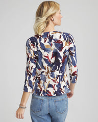 Chico's - Printed Textured Scoopneck Cardigan