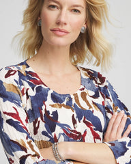 Chico's - Printed Textured Scoopneck Cardigan