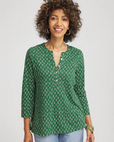 Chico's - Geo Cotton Slub Henley Shirt