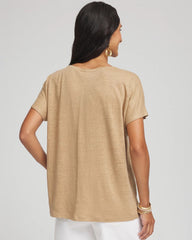 Chico's - Geo Embroidered Linen Tee