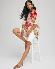 Chico's - Floral Chiffon Pull-Over Poncho