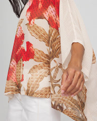 Chico's - Floral Chiffon Pull-Over Poncho