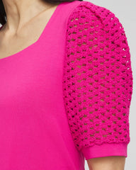 Chico's - Touch of Cool™ Crochet Lace Square-Neck Tee