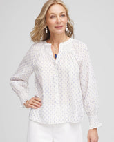 Chico's - Smocked Split-neck Blouse