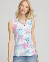 Chico's - Floral Sleeveless V-Neck Tank