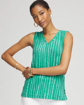 Chico's - Polka-Dot Sleeveless V-Neck Tank