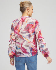 Chico's - Abstract Ruffles Crinkle Blouse