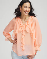 Chico's - Georgette Sheer Ruffle Blouse