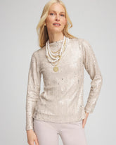 Chico's - Sequin Funnel Neck Tee