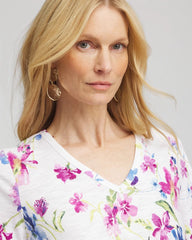 Chico's - Wildflower Slub V-Neck Tee
