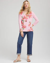 Chico's - Floral 3/4 Sleeve Tee