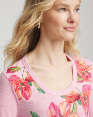 Chico's - Floral 3/4 Sleeve Tee