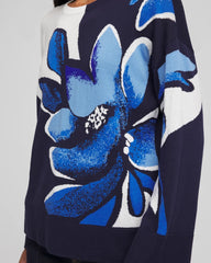 Chico's - Floral Intarsia Crewneck Pullover