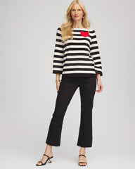Chico's - Striped V-Day Pullover