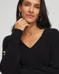 Chico's - Embellished V-Neck Pullover Sweater