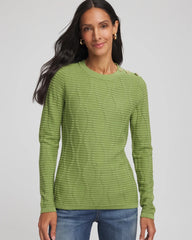 Chico's - Button Shoulder Crewneck Pullover