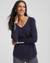 Chico's - Ella Tipped V-Neck Pullover Sweater