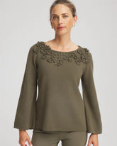 Chico's - Appliqué Flared-Sleeve Sweater