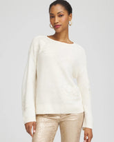 Chico's - Tonal Embroidered Boatneck Pullover Sweater