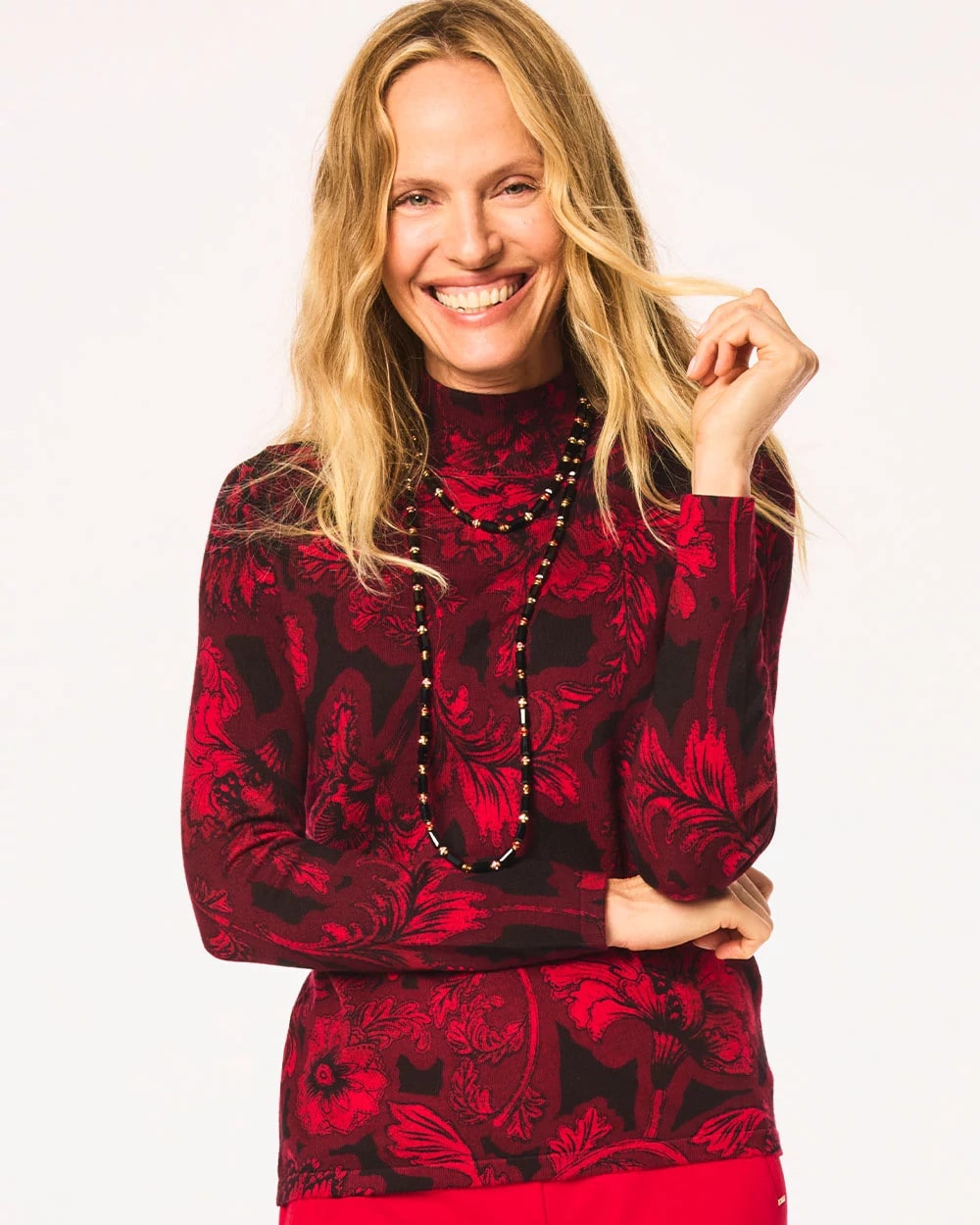 Chico's - Ella Printed Mockneck Sweater