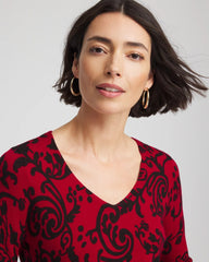 Chico's - Ella Printed V-Neck Sweater
