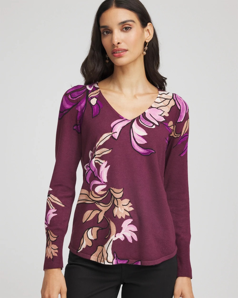 Chico's - Ella V-Neck Artisanal Pullover Sweater